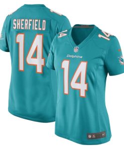 Trent Sherfield Miami Dolphins Nike Women's Game Player Jersey - Aqua