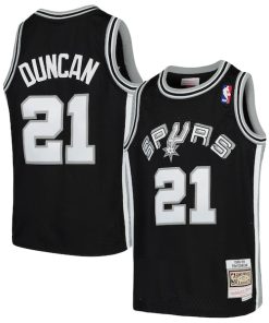 Tim Duncan San Antonio Spurs  Youth Swingman Throwback Jersey - Black