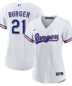 Jake Burger Texas Rangers Nike Women's Home Replica Jersey - White