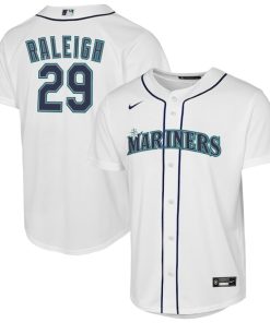 Youth Seattle Mariners Cal Raleigh Nike White Home Replica Jersey