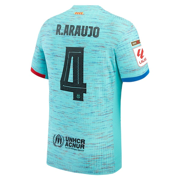 Ronald Araujo Barcelona Nike 2023/24 Third Authentic Jersey - Aqua/Royal/White - Image 4