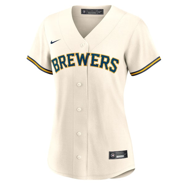 Jackson Chourio Milwaukee Brewers Nike Women's Home Replica Jersey - Cream - Image 2