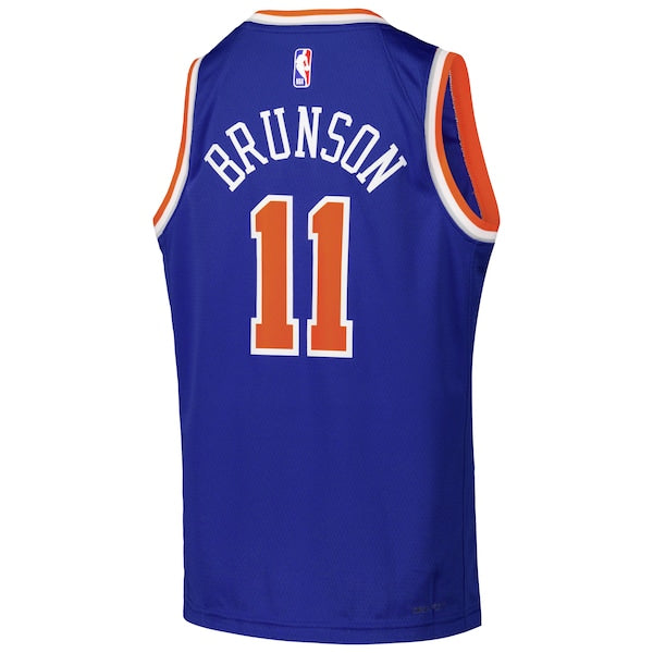 Jalen Brunson New York Knicks Nike Youth Swingman Jersey - Icon Edition - Blue - Image 3