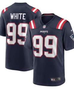 Keion White New England Patriots Nike Team Game Jersey -  Navy