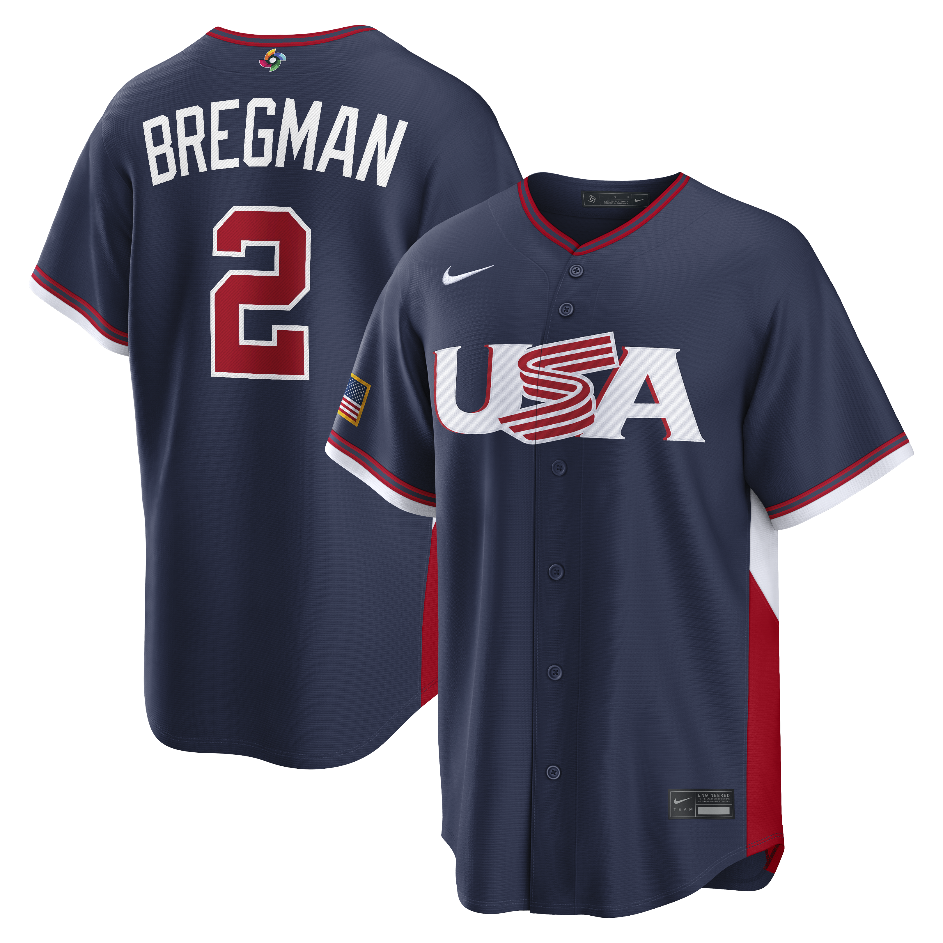Alex Bregman USA Baseball Nike 2026 World Baseball Classic Home Stadium Jersey - White/Navy - Image 5