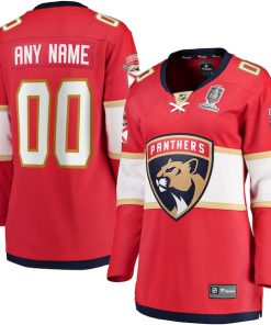 Florida Panthers  Women's Home 2024 Stanley Cup Champions Breakaway Custom Jersey?¨C Red