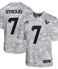 C.J. Stroud Houston Texans Nike Youth 2024 Salute to Service Game Jersey - Arctic Camo