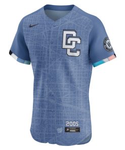 Alternative view of Washington Nationals Nike 2025 City Connect Elite Jersey - Blue