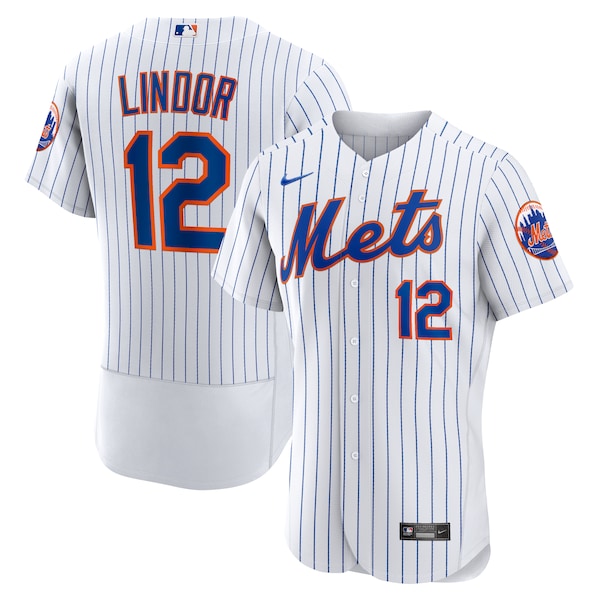 Francisco Lindor New York Mets Nike Home Authentic Player Jersey - White/Gray - Image 2