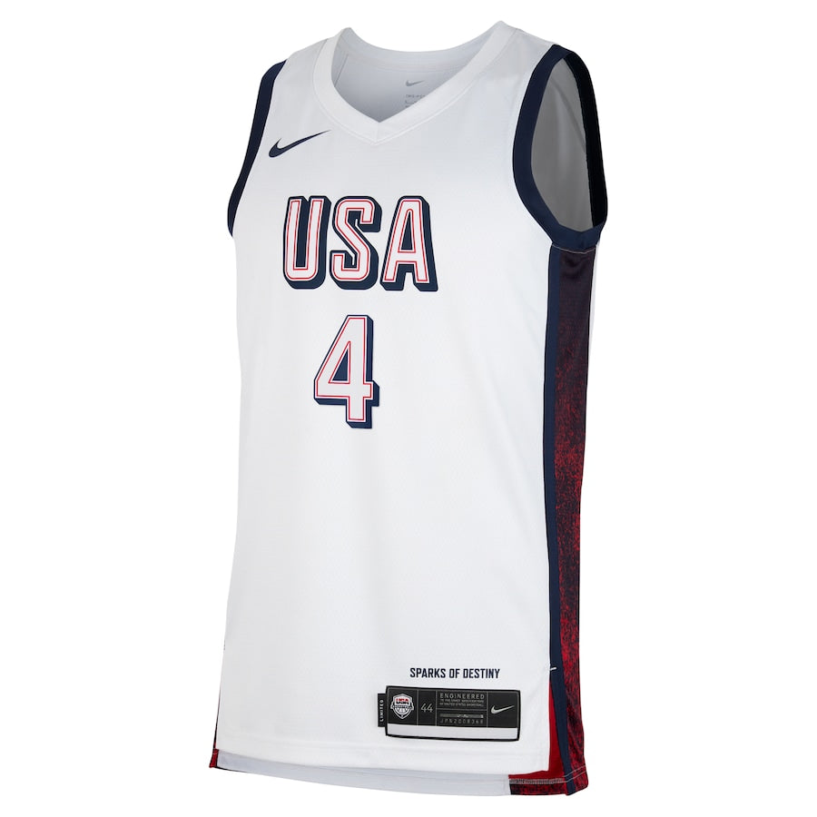 Stephen Curry #4 USA Men¡¯s National Team USA 2024 OLYMPIC JERSEYS - White - Image 2