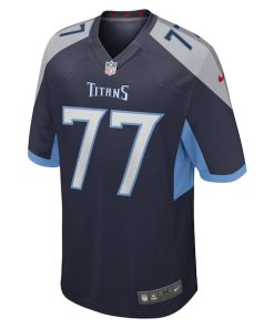 Alternative view of Peter Skoronski Tennessee Titans Nike 2023 NFL Draft First Round Pick Game Jersey - Navy