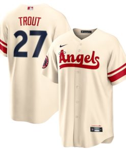 Mike Trout Los Angeles Angels Nike 2022 City Connect Replica Player Jersey - Cream