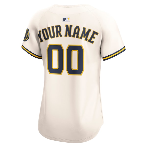 Milwaukee Brewers Nike Women's Home Limited Custom Jersey - Cream - Image 3