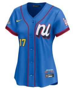 Alternative view of Shohei Ohtani National League Nike Women's 2025 All-Star Edition Limited Player Jersey - Blue