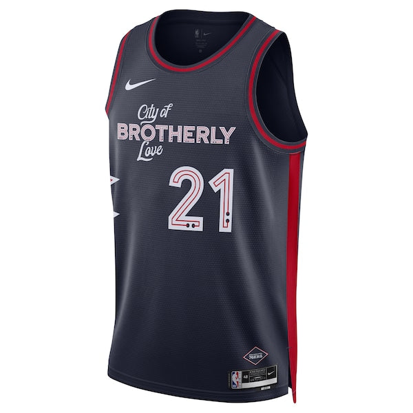 Joel Embiid Philadelphia 76ers Nike Unisex 2023/24 Swingman Jersey - Navy - City Edition - Image 2