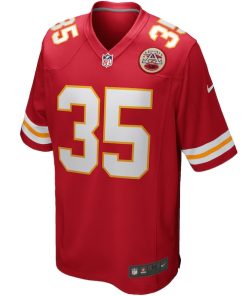 Alternative view of Christian Okoye Kansas City Chiefs Nike Game Retired Player Jersey - Red
