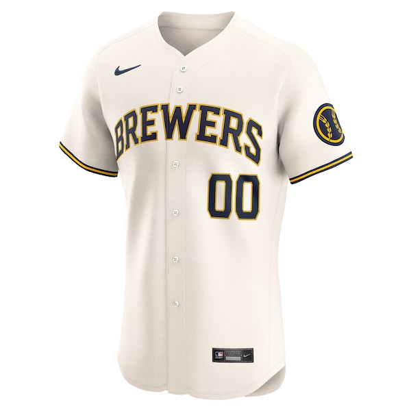 Milwaukee Brewers Nike Home Elite Custom Jersey - Cream - Image 2
