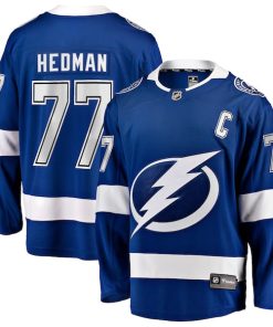 Victor Hedman Tampa Bay Lightning  Home Captain Patch Breakaway Jersey - Blue