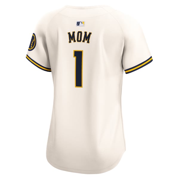 Milwaukee Brewers Nike Women's #1 Mom Home Limited Jersey - Cream - Image 3