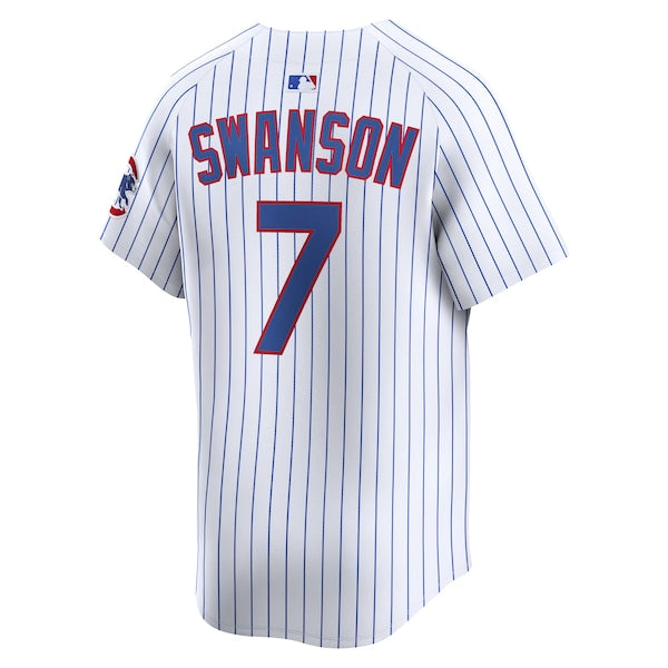 Dansby Swanson Chicago Cubs Nike Home Limited Player Jersey - White - Image 3