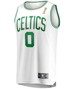 Alternative view of Jayson Tatum Boston Celtics  2024 NBA Finals Champions Fast Break Replica Player Jersey - White - Association Edition