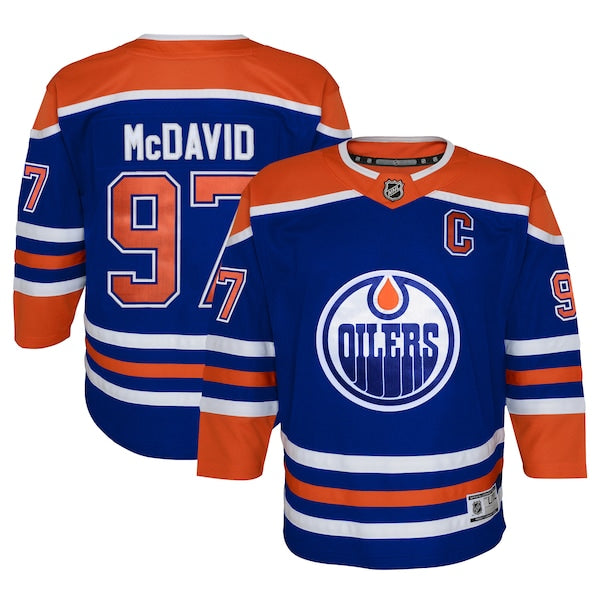 Connor McDavid Edmonton Oilers Youth Home Premier Player Jersey - Royal/Navy - Image 2