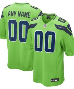 Seattle Seahawks Nike Alternate Custom Game Jersey - Neon Green