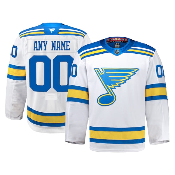St. Louis Blues Away Authentic Pro Custom Jersey - White/Blue