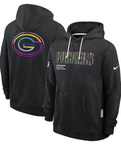 Green Bay Packers Nike 2025 NFL Crucial Catch Sideline Standard Issue Dri-FIT Hoodie - Black