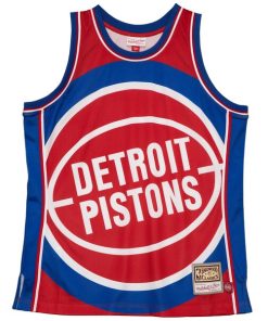 Alternative view of Detroit Pistons Hardwood Classics Blown Out Fashion Jersey - Red