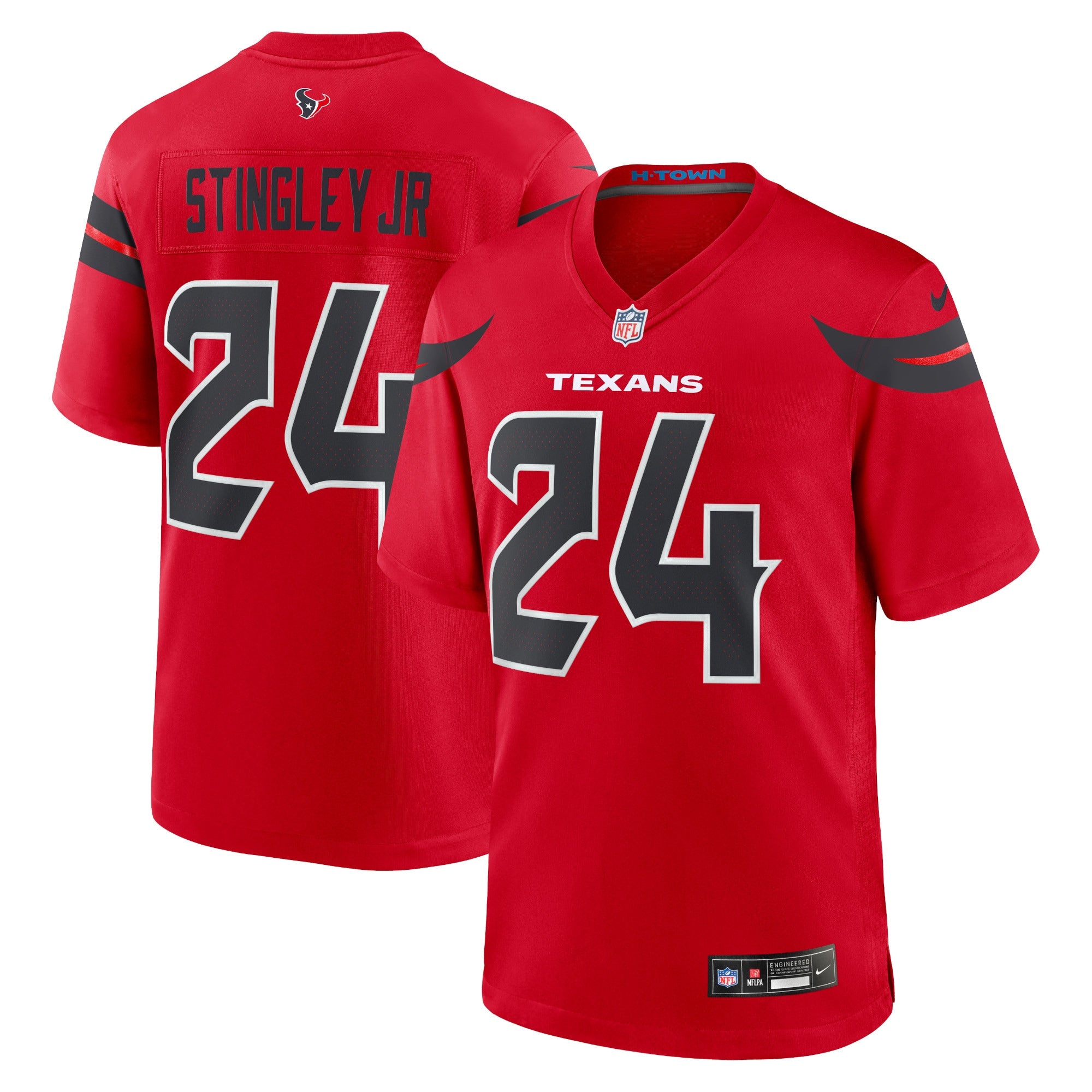 Derek Stingley Jr. Houston Texans Nike Game Jersey - White/Navy/Red - Image 8