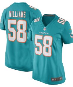 Connor Williams Miami Dolphins Nike Women's Game Player Jersey - Aqua