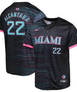 Sandy Alcantara Miami Marlins Youth 2025 City Connect Limited Player Jersey - Black