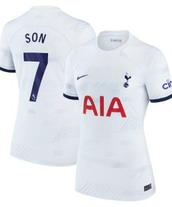 Son Heung-min Tottenham Hotspur Nike Women's Home 2023/24 Replica Player Jersey - White/Navy/Tan