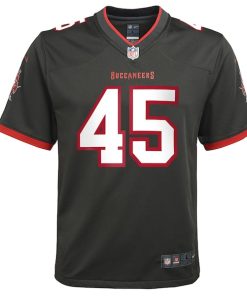 Alternative view of Devin White Tampa Bay Buccaneers Nike Youth Game Jersey - Pewter/Orange/Red