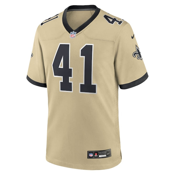 Alvin Kamara New Orleans Saints Nike Youth Gameday Golds Alternate Game Player Jersey - Gold/Black/White - Image 3