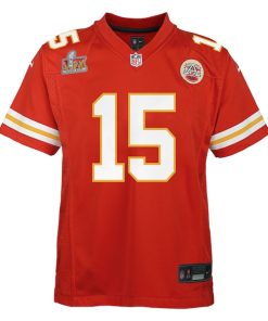 Alternative view of Patrick Mahomes Kansas City Chiefs Nike Youth Super Bowl LIX Game Player Jersey - Red