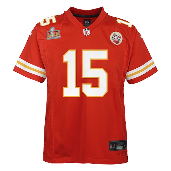 Patrick Mahomes Kansas City Chiefs Nike Youth Super Bowl LIX Game Player Jersey - Red - Image 2