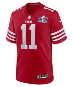 Alternative view of Brandon Aiyuk San Francisco 49ers Nike Super Bowl LVIII Game Jersey - Scarlet