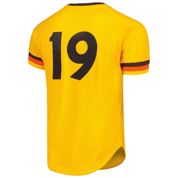 Tony Gwynn San Diego Padres 1982 Authentic Cooperstown Collection Mesh Batting Practice Jersey - Gold - Image 3