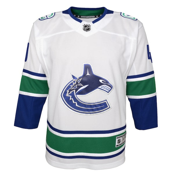 Elias Pettersson Vancouver Canucks Youth 2019/20 Away Premier Player Jersey - White - Image 2