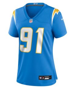 Alternative view of Da'Shawn Hand Los Angeles Chargers Nike Women's Team Game Jersey -  Powder Blue