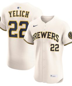 Christian Yelich Milwaukee Brewers Nike Home Elite Player Jersey - Cream