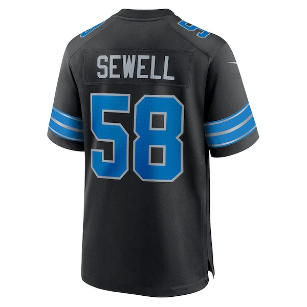 Penei Sewell Detroit Lions Nike 2nd Alternate Game Jersey - Black - Image 4