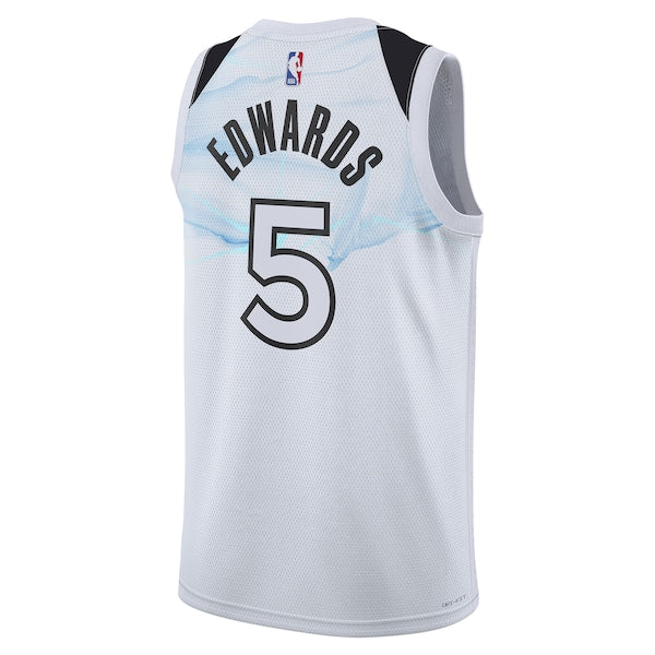 Anthony Edwards Minnesota Timberwolves Nike Unisex 2024/25 Swingman Player Jersey - City Edition - White - Image 3