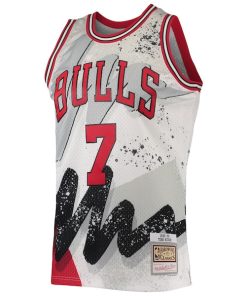 Alternative view of Toni Kukoc Chicago Bulls Hardwood Classics 1995/96 Hyper Hoops Swingman Jersey - White