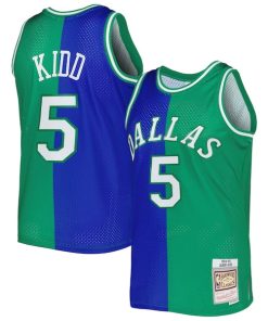 Jason Kidd Dallas Mavericks Hardwood Classics 1994/95 Split Swingman Jersey - Blue/Green