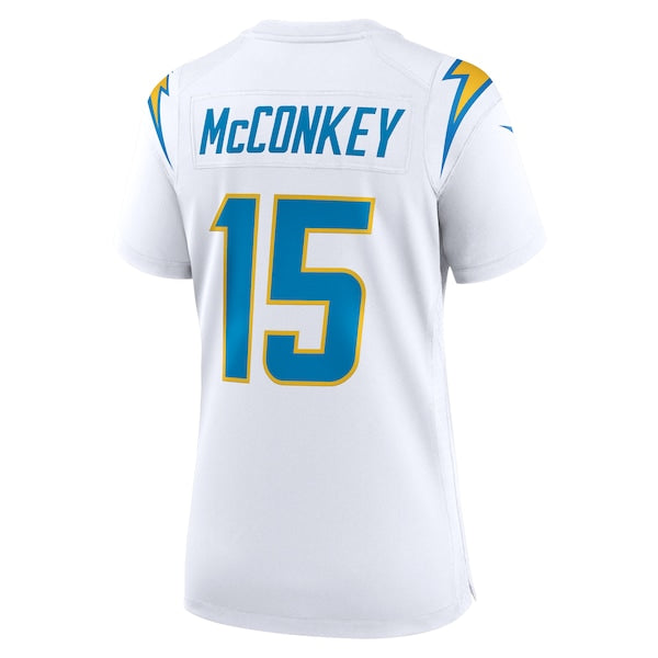 Ladd McConkey Los Angeles Chargers Nike Women's Game Jersey - White/Navy/Royal - Image 4