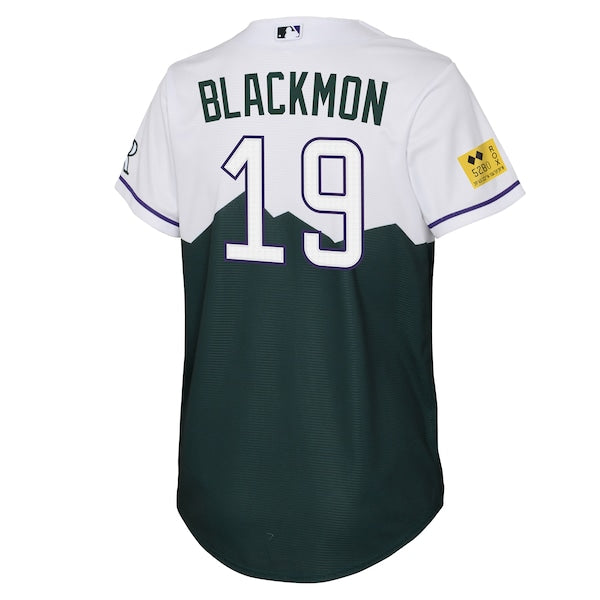 Charlie Blackmon Colorado Rockies Nike Youth 2022 City Connect Replica Player Jersey - Green - Image 3