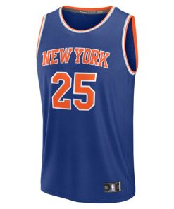 Alternative view of Mikal Bridges New York Knicks  Fast Break Replica Player Jersey - Icon Edition - Blue